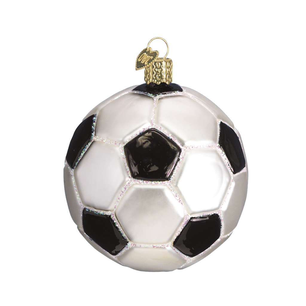 Old World Christmas Blown Glass Soccer Ball Ornament