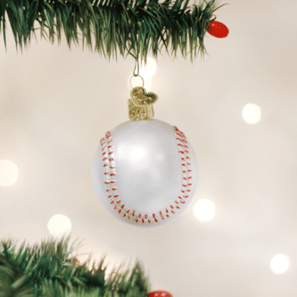 Old World Christmas Blown Glass Baseball Ornament