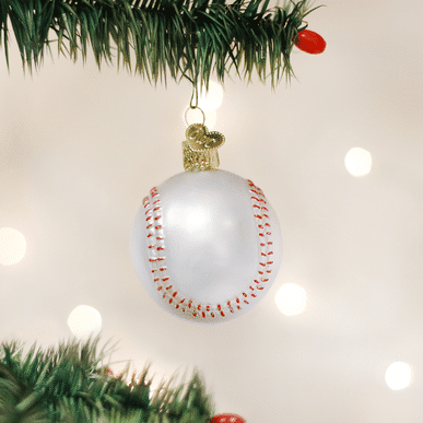 Old World Christmas Blown Glass Baseball Ornament