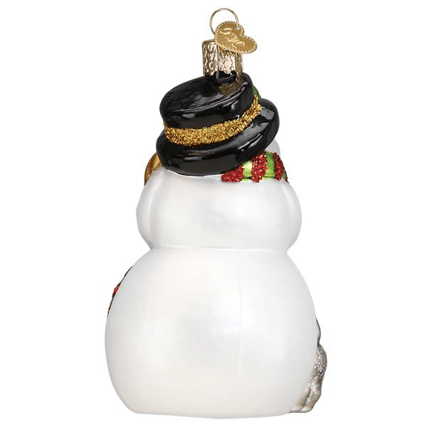 Old World Christmas Blown Glass Snowman with Playful Pets Ornament