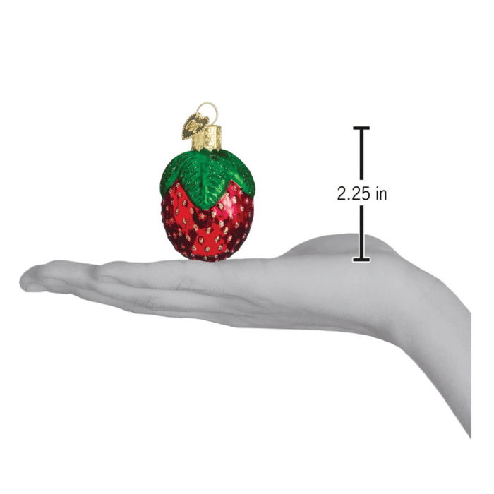 Old World Christmas Blown Glass Sparkling Strawberry Ornament