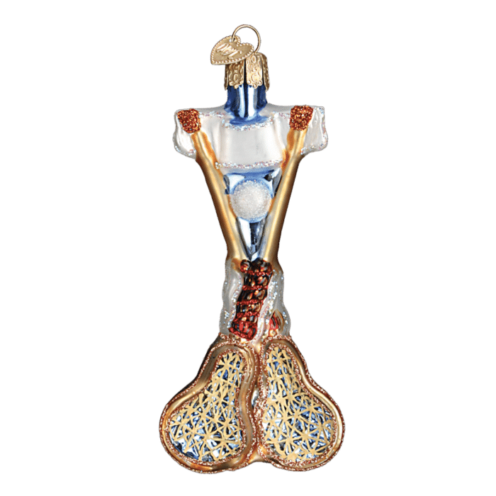 Old World Christmas Blown Glass Lacrosse Set Ornament