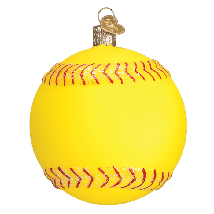 Old World Christmas Blown Glass Softball Ornament