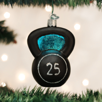Old World Christmas Blown Glass Kettlebell Weight Ornament