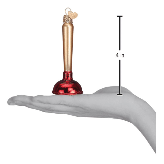 Old World Christmas Blown Glass Toilet Plunger Ornament