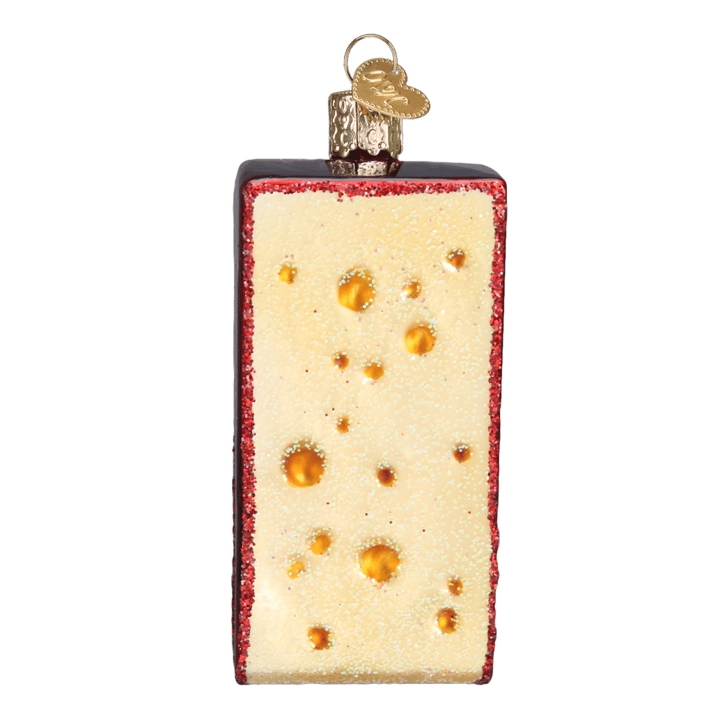 Old World Christmas Blown Glass Cheese Wedge Ornament