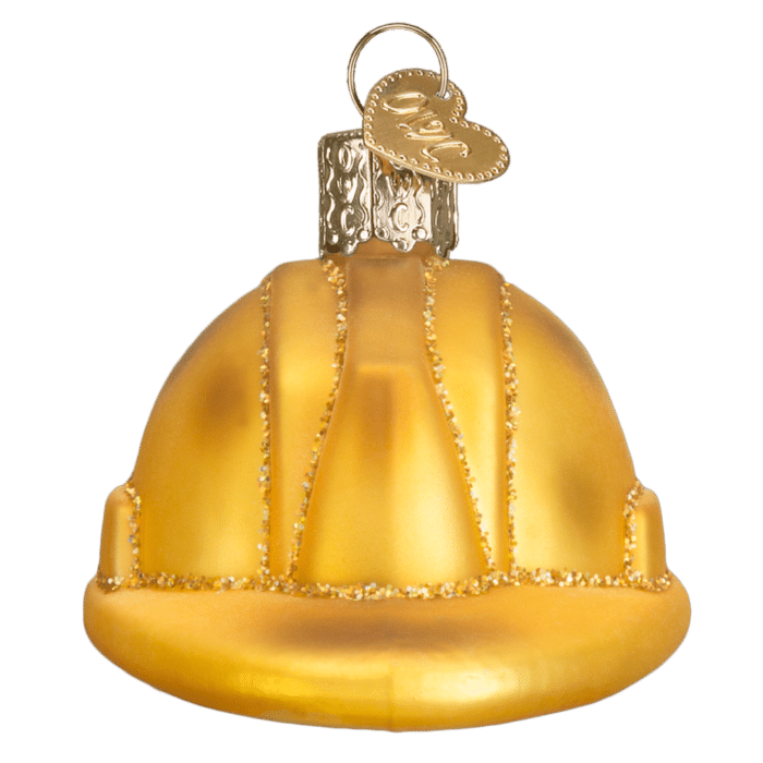 Old World Christmas Blown Glass Construction Helmet Ornament