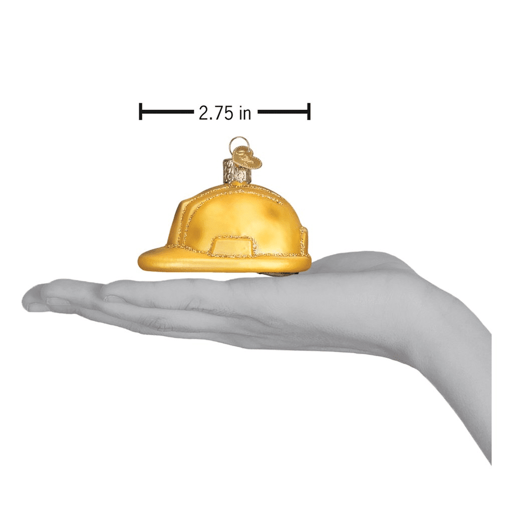 Old World Christmas Blown Glass Construction Helmet Ornament