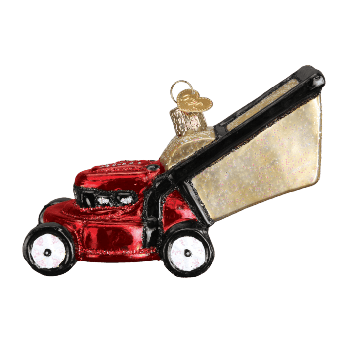 Old World Christmas Blown Glass Lawn Mower Ornament