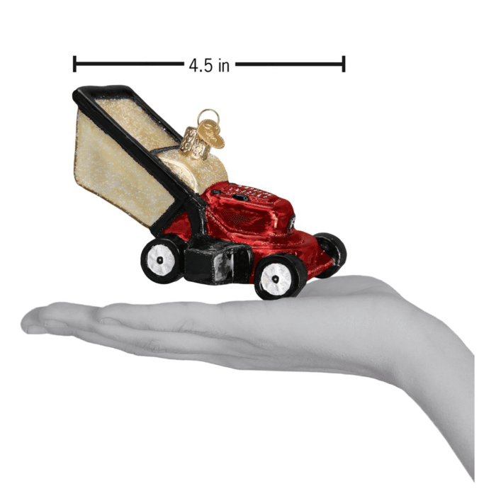 Old World Christmas Blown Glass Lawn Mower Ornament