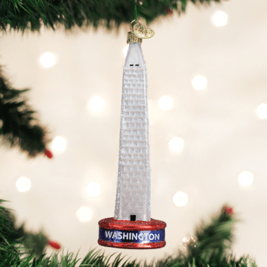 Old World Christmas Blown Glass Washington Monument Ornament