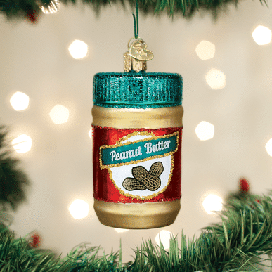 Old World Christmas Blown Glass Jar of Peanut Butter Ornament