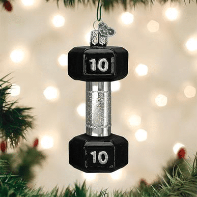 Old World Christmas Blown Glass Dumbbell Ornament