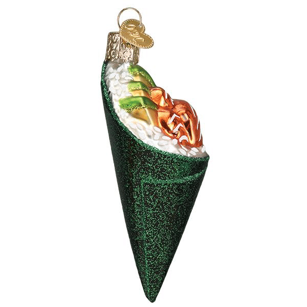 Old World Christmas Blown Glass Sushi Hand Roll Ornament