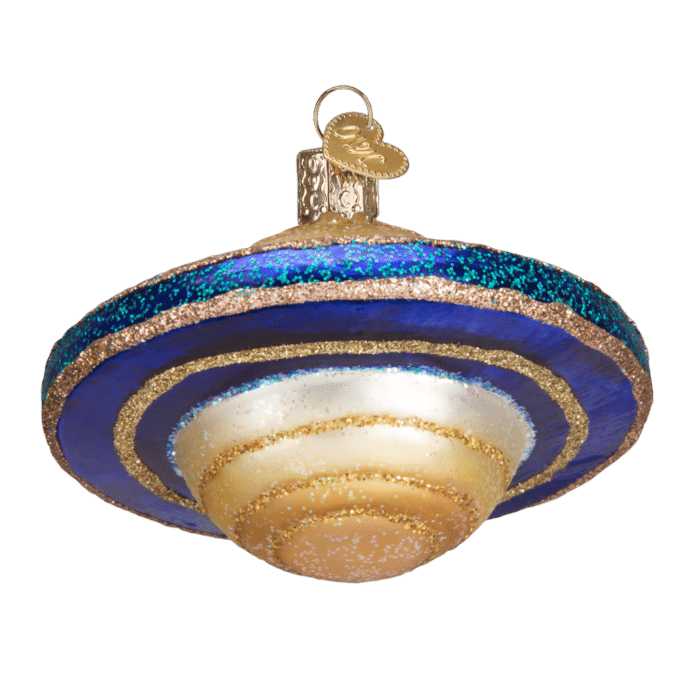 Old World Christmas Blown Glass Saturn Ornament