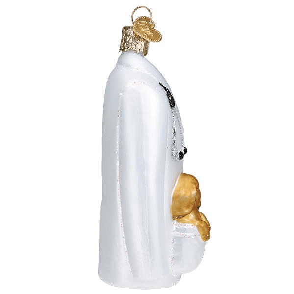 Old World Christmas Blown Glass Veterinarians Coat Ornament Personalized