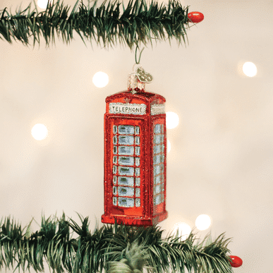 English Phone Booth Ornament Old World Christmas