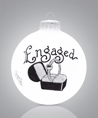 Engaged Ring in Box Ornament Glass Ball