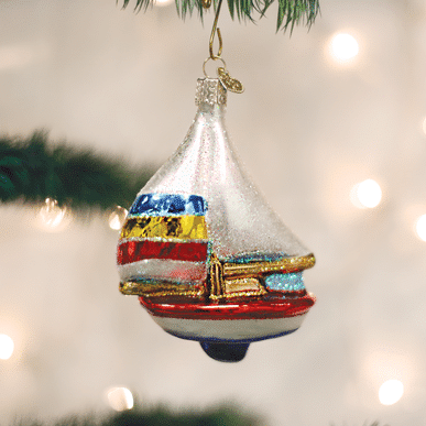 Old World Christmas Blown Glass Sailboat Ornament