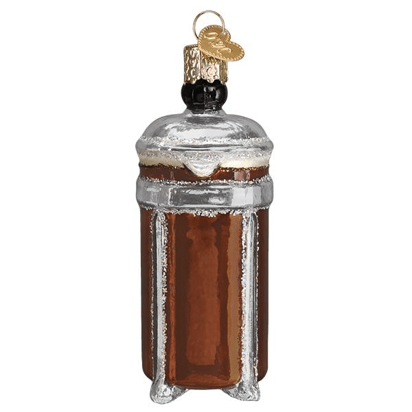 Old World Christmas Blown Glass French Coffee Press Ornament