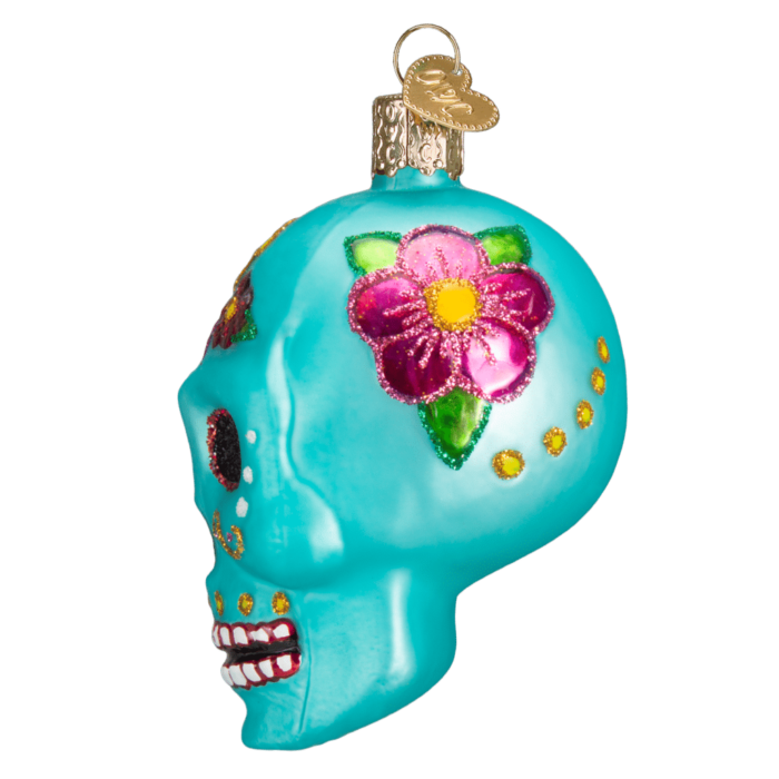 Old World Christmas Blown Glass Day of the Dead Skull Ornament