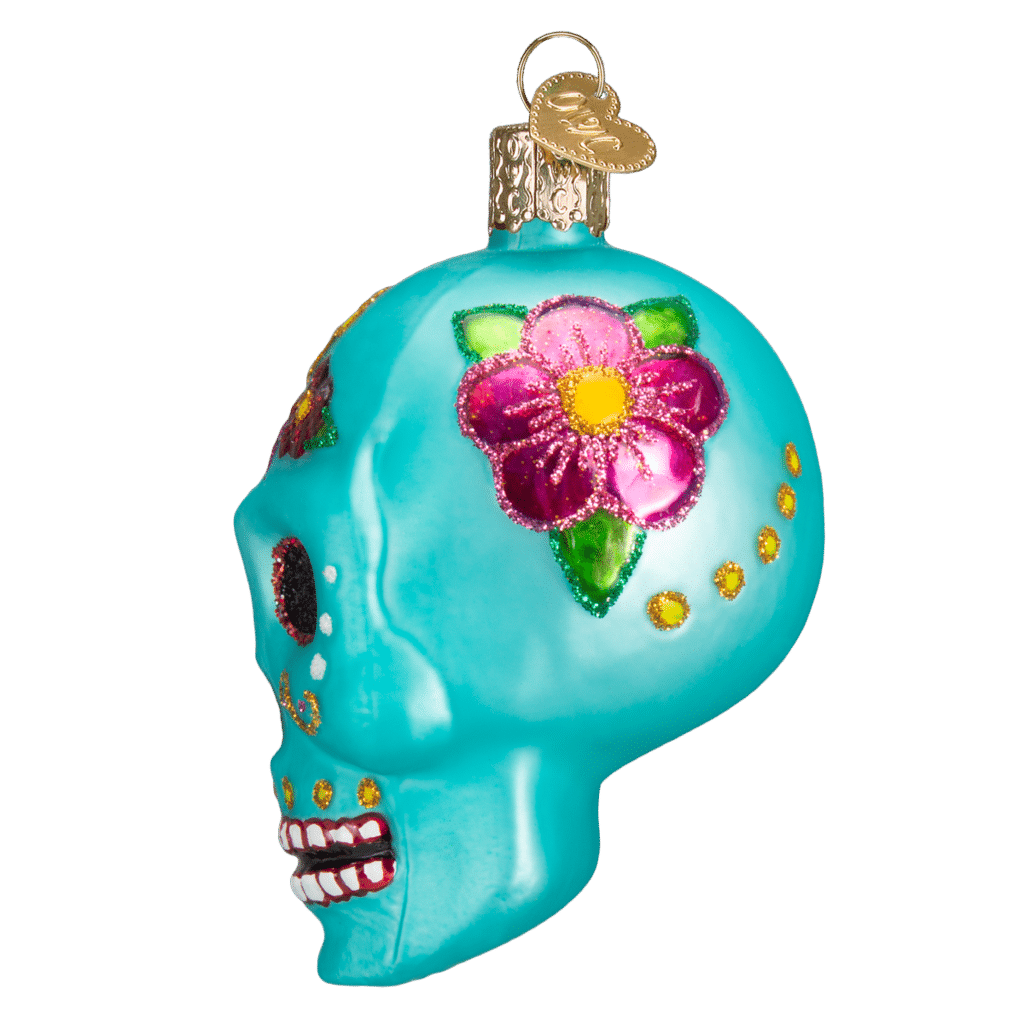 Old World Christmas Blown Glass Day of the Dead Skull Ornament