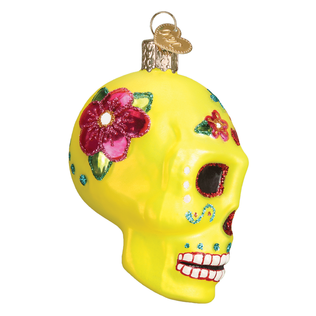 Old World Christmas Blown Glass Day of the Dead Sugar Skull Ornament