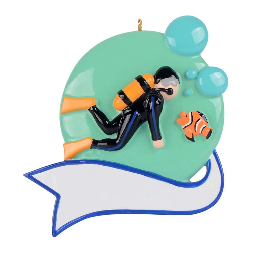 Scuba Diver Ornament Personalize