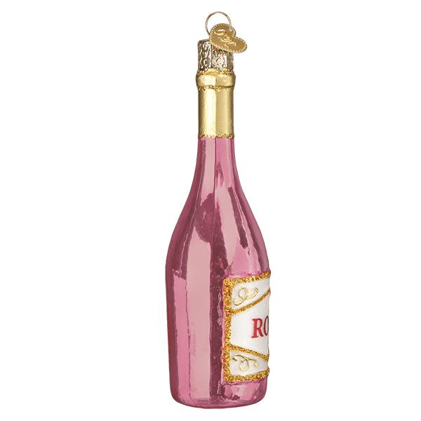 Old World Christmas Blown Rosé Wine Ornament