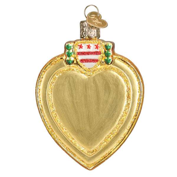 Old World Christmas Blown Glass Purple Heart Ornament