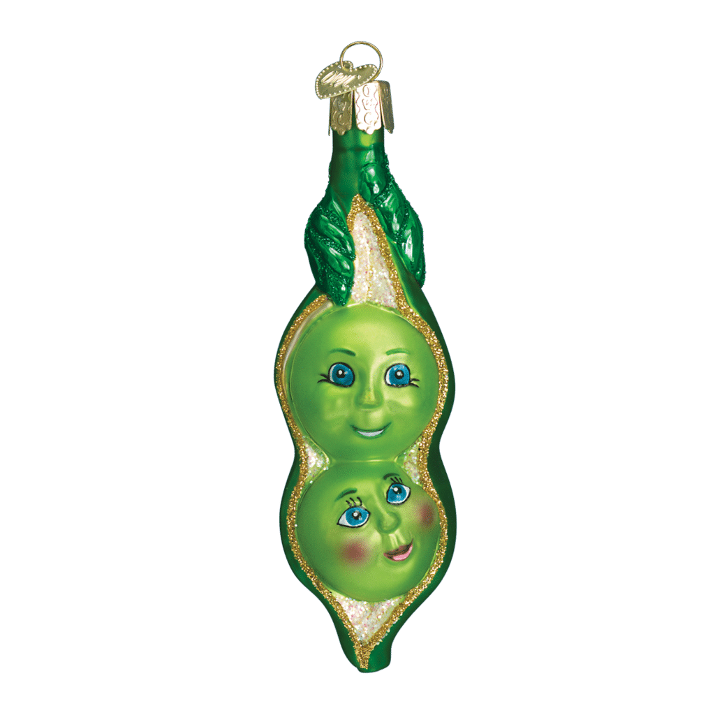 Old World Christmas Blown Glass Two Peas in a Pod Ornament