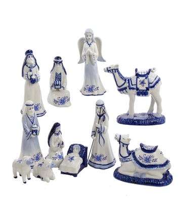 Porcelain Delft Nativity Set