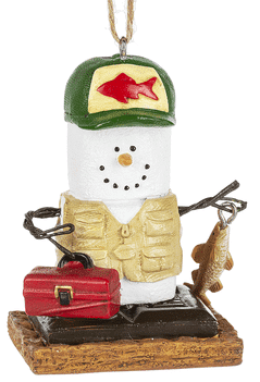 Smores Fisherman with Tackle Box Ornament