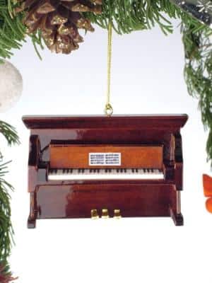 Music Brown Upright Piano Ornament