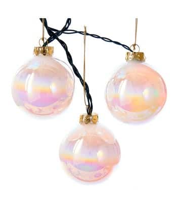 6 light Glass Ball Ornament Color changing Led Light Set