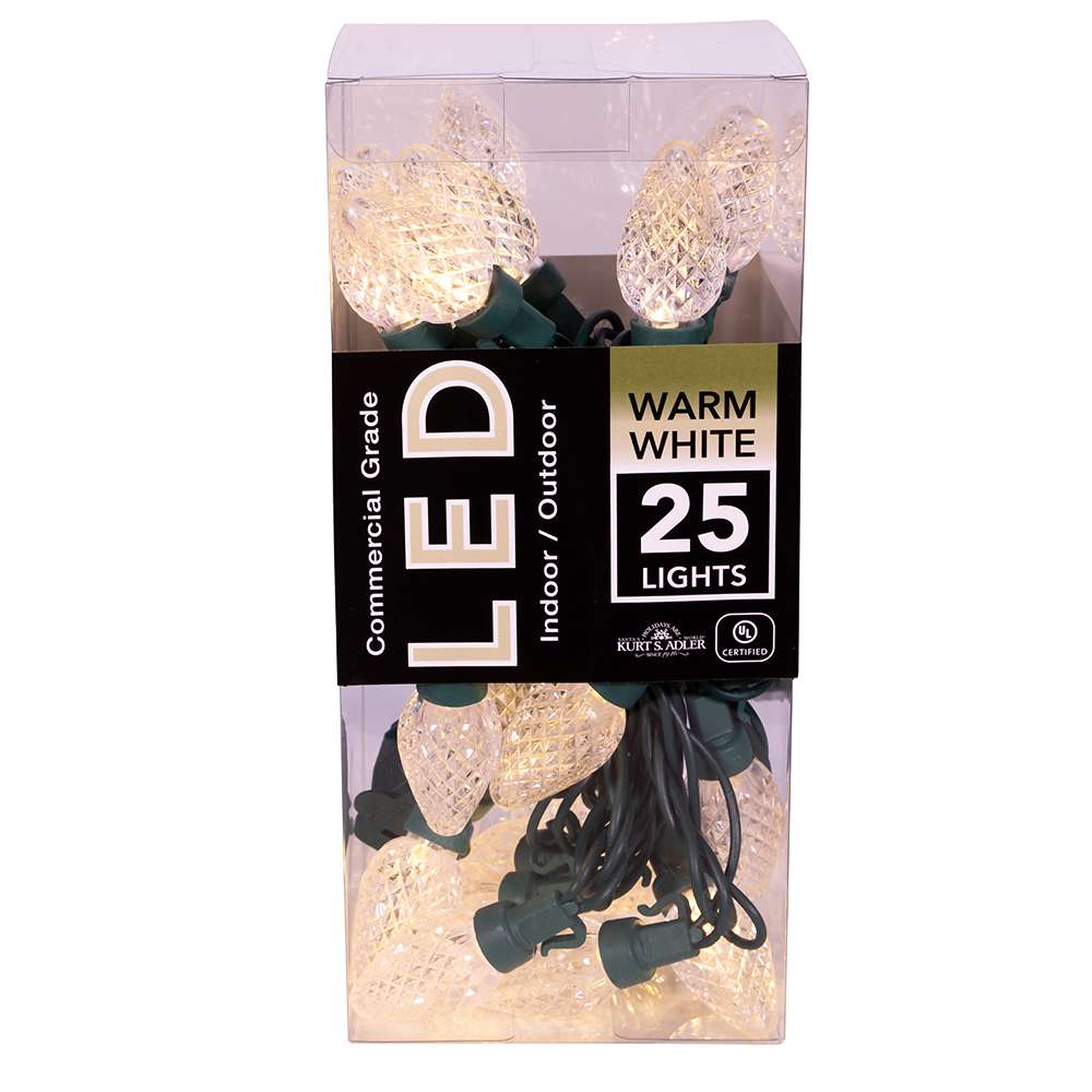 Faceted Warm White C7 Led Light Set