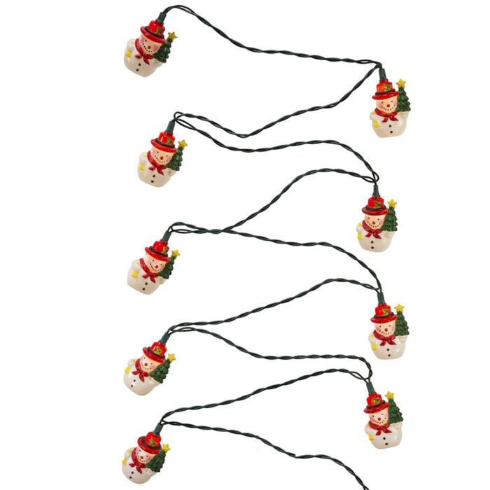 Snowman with Christmas Tree Light Set