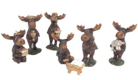 Moose Nativity Set