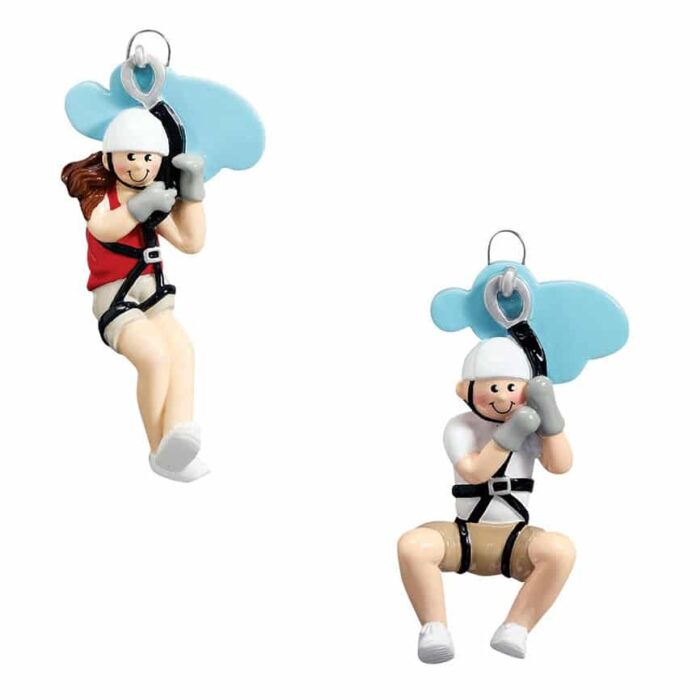 Riding a Zipline Personalized Ornament