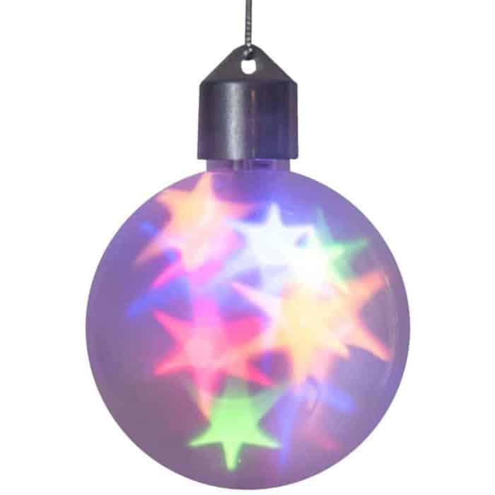 Battery operated clear led holographic starfire sphere light