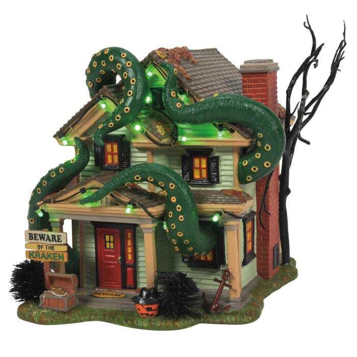 the Kraken House and X Marks the Spot Dept 56 Halloween Village Front