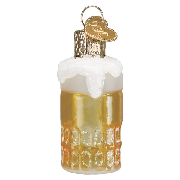 Front Mini Mug of Beer Ornament Old World Christmas