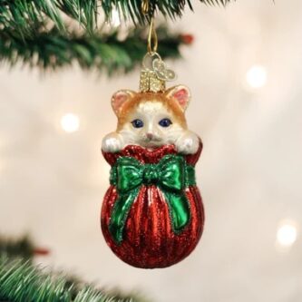 Letting the Cat Out Of The Bag Ornament Old World Christmas