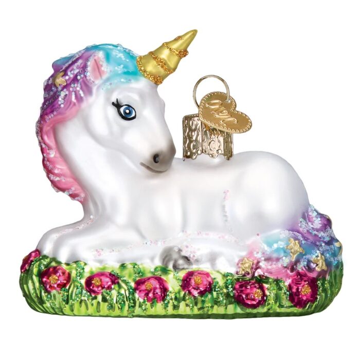 Close Baby Unicorn Ornament Old World Christmas
