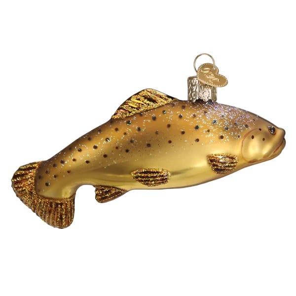 Side Brown Trout Ornament Old World Christmas