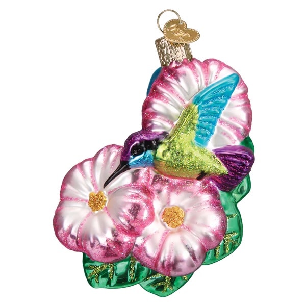 Magnificent Hummingbird Ornament Old World Christmas Close Up