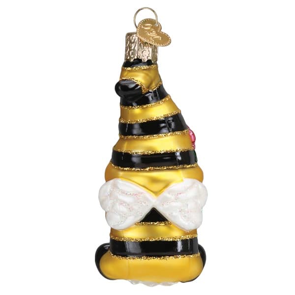 Bee Happy Gnome Ornament Old World Christmas Back