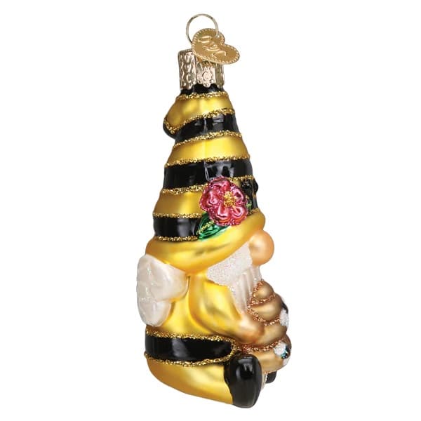 Bee Happy Gnome Ornament Old World Christmas Side