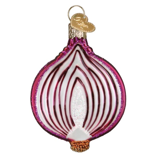 Red Onion Ornament Old World Christmas Close Up