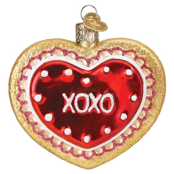 Heart Cookie Ornament Old World Christmas Close Up